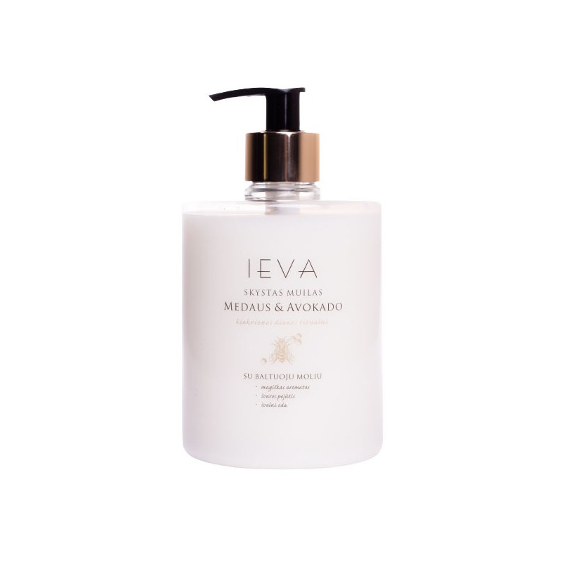 Skystas muilas IEVA, medaus ir avokado aromato 500 ml