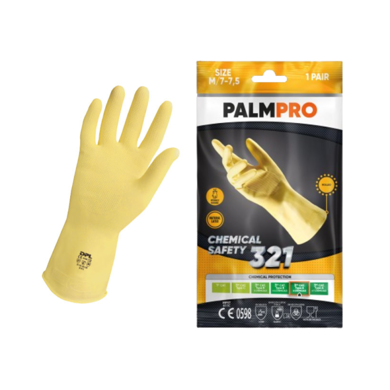 Ypač tvirtos, atsparios chemijai pirštinės PALMPRO